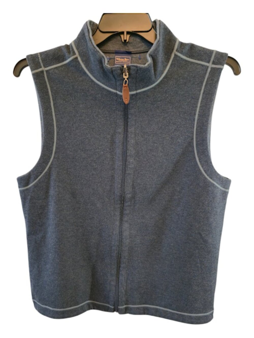 COTTON BLEND VEST WILKENS BROS HERITAGE COLLECTION SIZE MEDIUM HEATHER BLUE NWOT